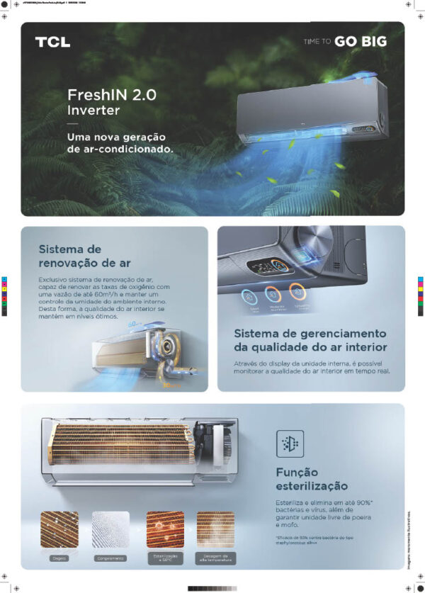 Ar Condicionado Inverter TCL 12000 Btus Quente e Frio 220v Fresh-In 2.0, Com Conectividade Wi-Fi - Imagem 2